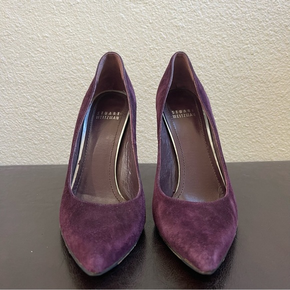 STUART WEITZMAN Suede Pumps Purple Size 6.5 - Picture 3 of 6